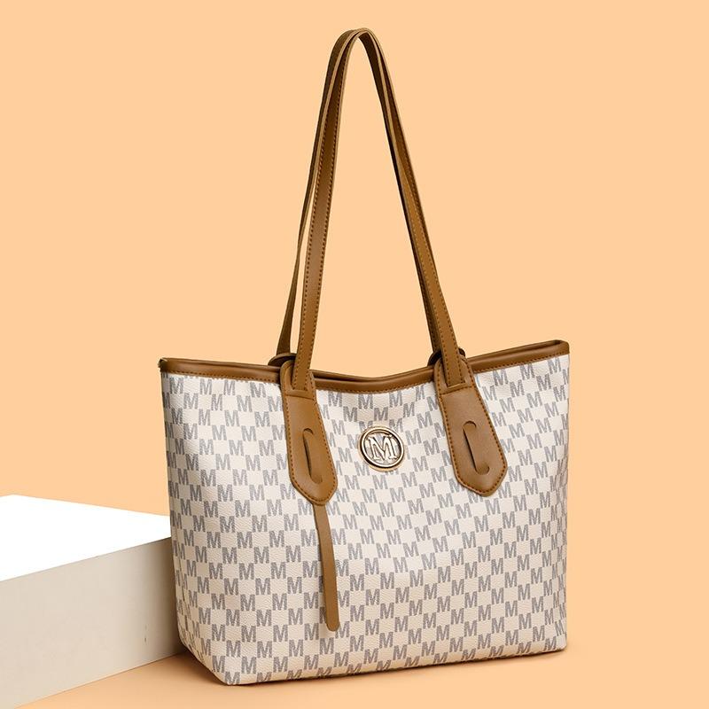 Новая простая модная женская сумка на плечо большой вместимости с ретро-принтом, повседневная универсальная портативная сумка-тоут