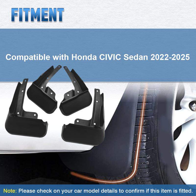 Комплект брызговиков передних и задних для Honda CIVIC Седан -2025 Защитные щитки Колеса Крылья
