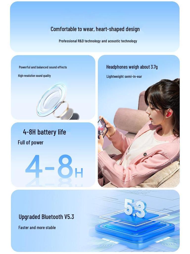 Heartbuds520: Bluetooth-наушники в форме сердца - Креативный подарок на День святого Валентина для нее