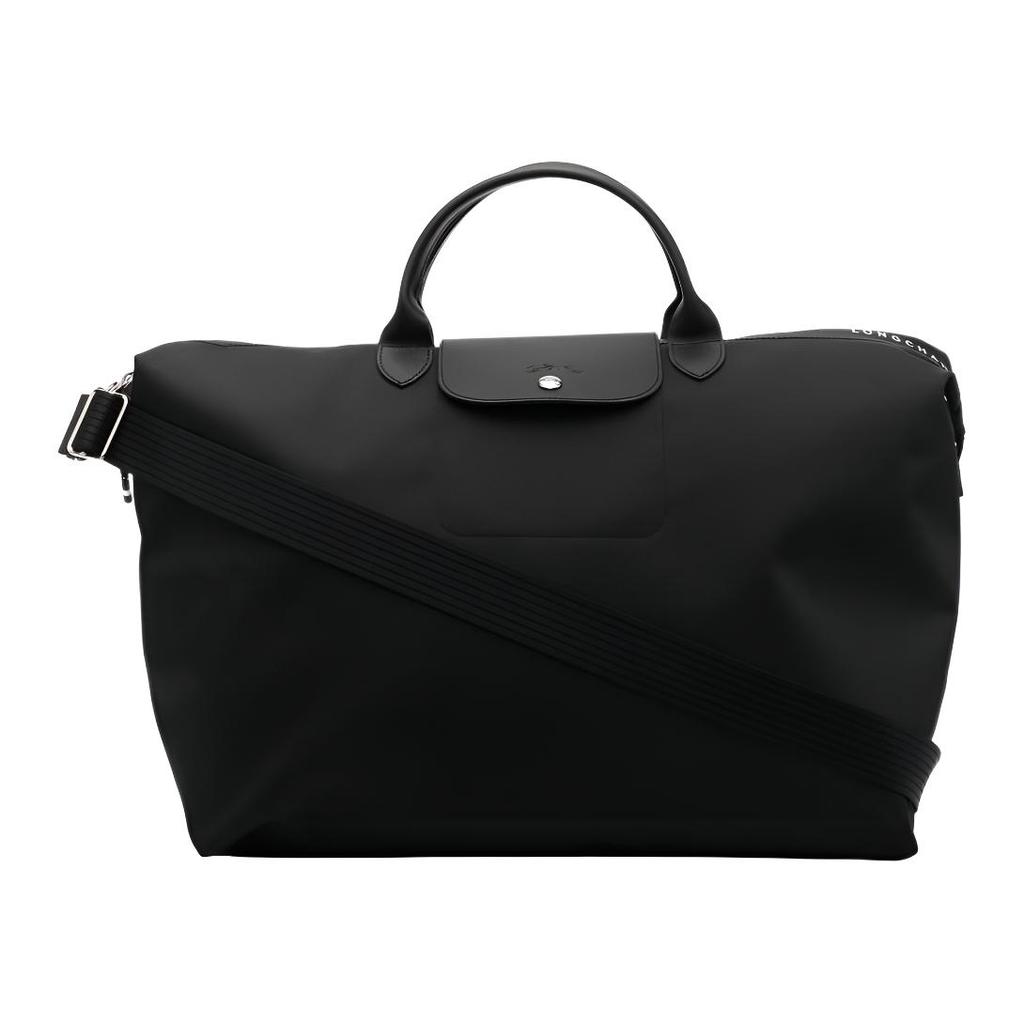 Longchamp Le Pliage Energy Solid Color Zipper Adjustable Shoulder Strap Leather Trim Canvas Shoulder Tote Bag Women shoulder bags Black L1624HSR001