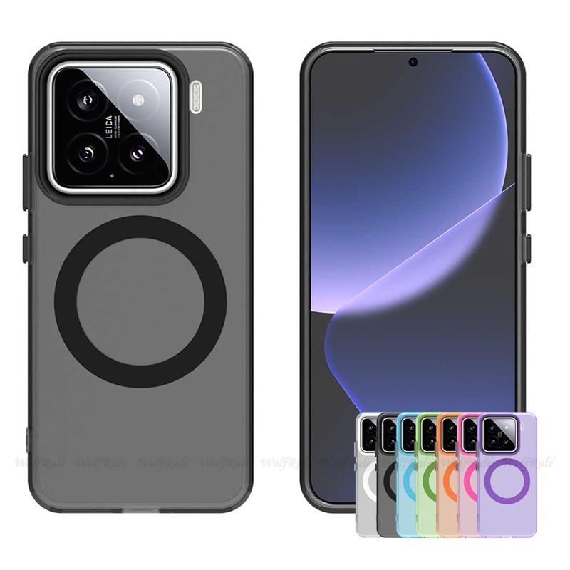 Для Xiaomi 15 Чехол Крышка Xiaomi Mi 15 Capa Противоударный Бампер Прозрачный Цвет Магнитный Матовый Прозрачный Fundas Xiaomi 15 Xiaomi15