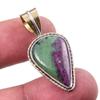 Подарочный двухцветный кулон Ruby In Zoisite из стерлингового серебра 925 пробы, созданный в лаборатории, 1,50 дюйма, K8D63