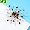 Handmade Crystal Bead Flower Brooches For Women Fashion New Arrival Elegant Pin Wedding Jewelry