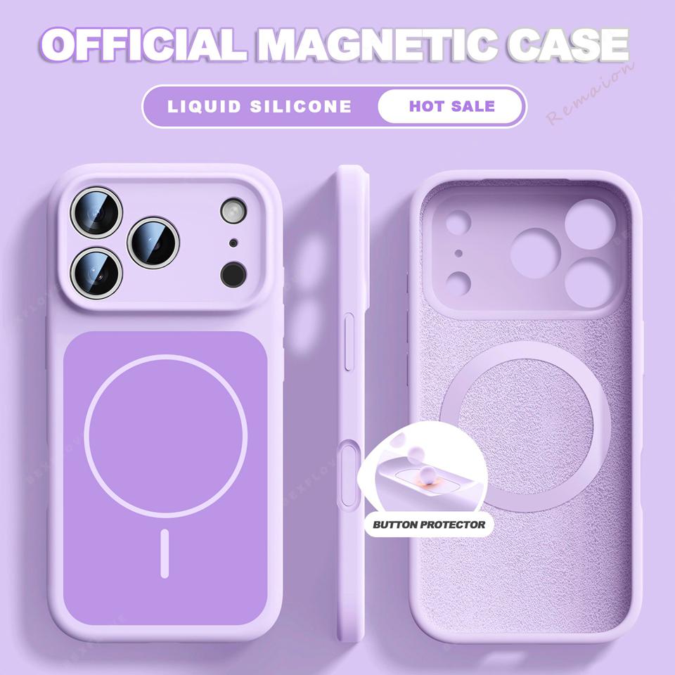 New Official Liquid Silicone For Magsafe Magnetic Phone Case For iPhone 17 Pro Max Air 14 15 16 Plus 13 ShockProof Soft Cover