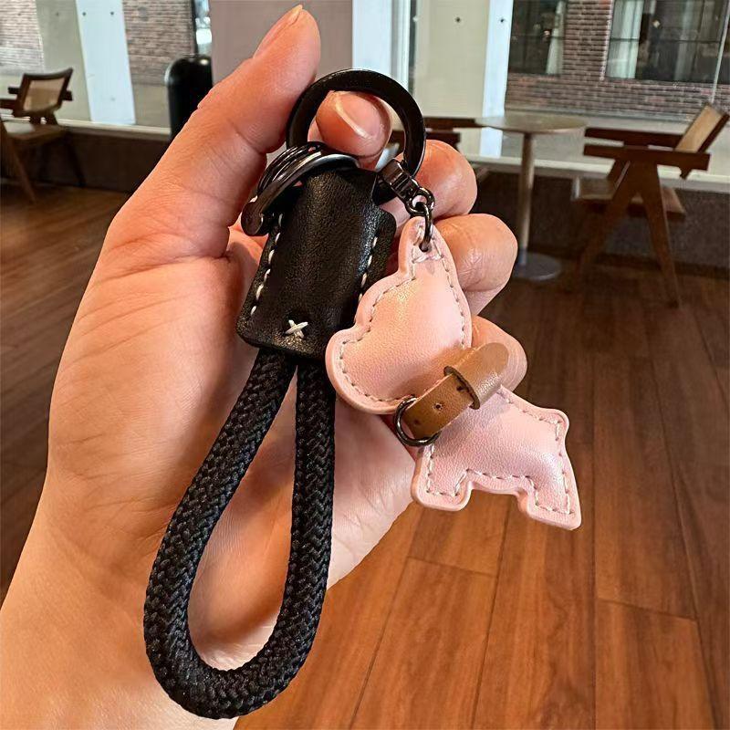 Handmade French Bulldog Keychain, Cute Dog Car Key Holder, Creative Couple Gift, Premium Bag Charm Accessory