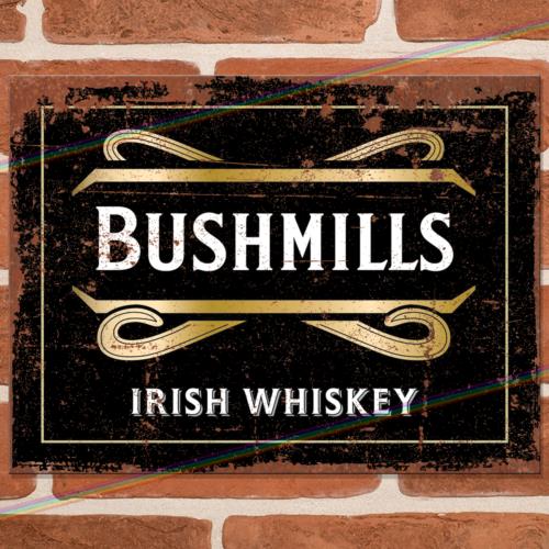 BUSHMILLS WHISKEY Metal Signs Mancave Bar Retro Vintage Irish Poster Tin Sign UKAluminum