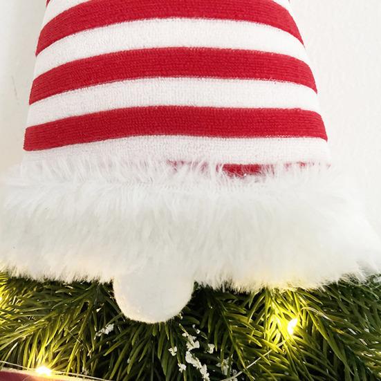 Рождественский венок с подсветкой Гном Искусственный венок из сосны и ели для входной двери Шведский Томте Подвесная табличка для рождественского крыльца Внутренний и наружный домашний декор