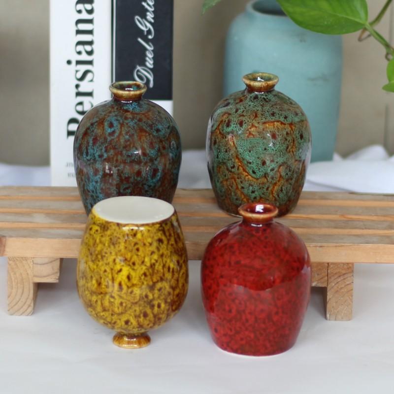 Ceramic kiln-fired vase, aromatherapy bottle, hydroponic flower container, mini flower holder, dried flower vase, hydroponic plant bottle