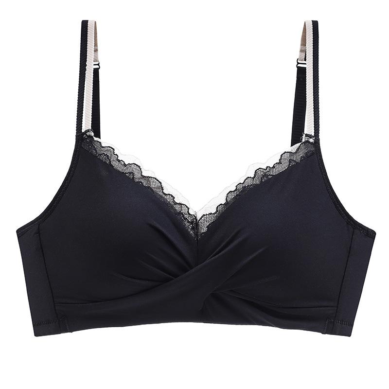 Осень и зима, новый черный бюстгальтер для девочек, дышащее нижнее белье с кольцом из нержавеющей стали, регулируемый бюстгальтер