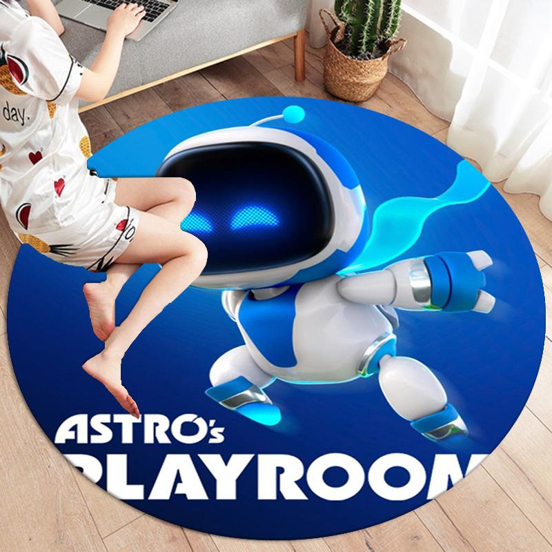 Круглый ковер ASTRO BOT, Ковер для гостиной, спальни, дивана, игровой комнаты, Декор, Нескользящий коврик для пола