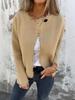 Fashion Crew Neck Women's Woolen Coat - Long Sleeve, 2025 Collection