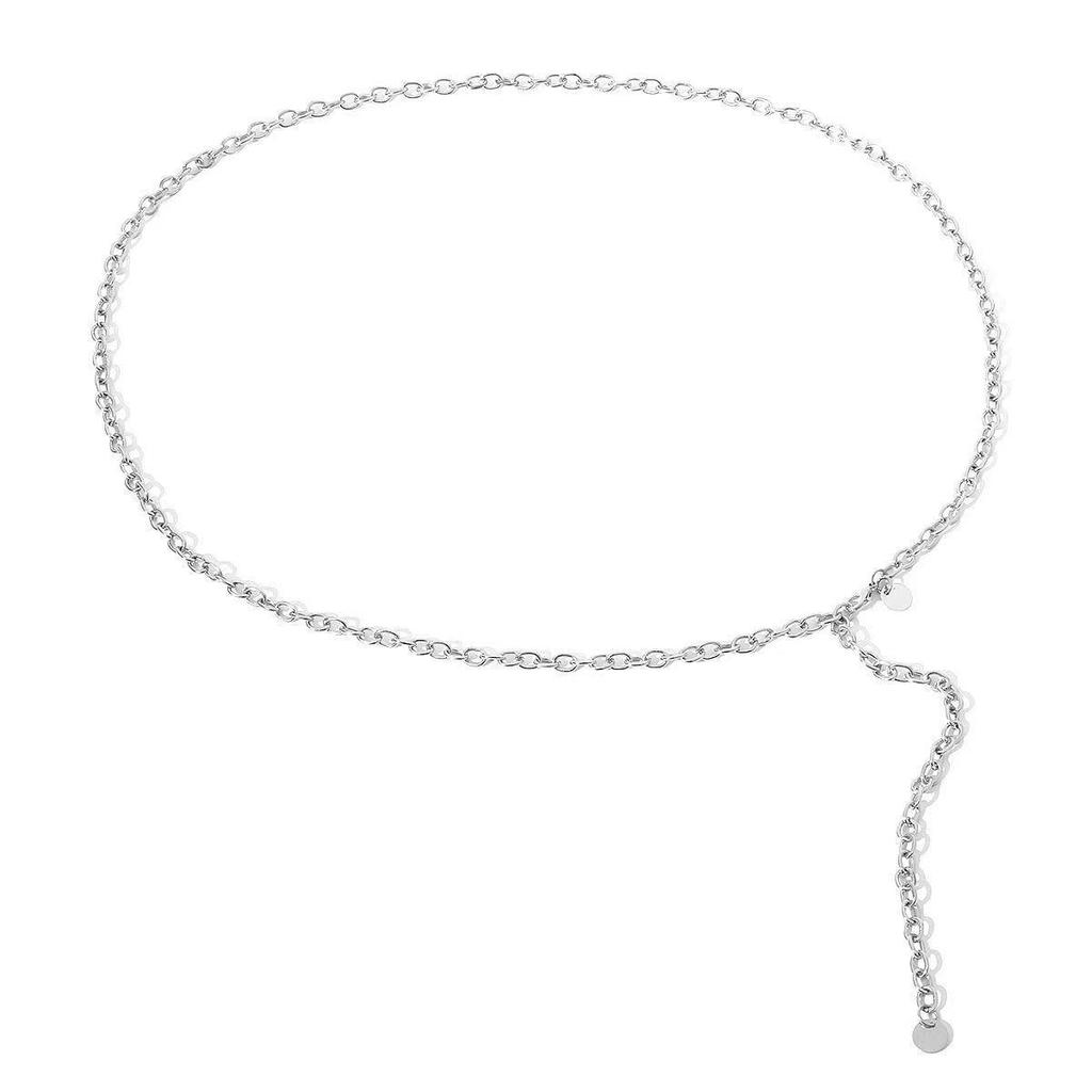 Women's Metal Hollow Circle Waist Chain Belt: All-Match Decorative Accessory for Suits, Sweaters, and Dresses