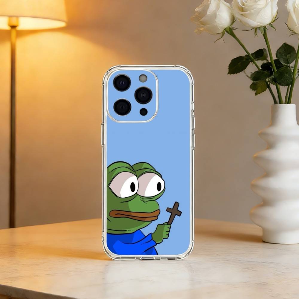 Смешной чехол для телефона с P-Пепе Лягушонком для iPhone 17 16 15 14 13 12 11 Mini Pro Max Plus Прозрачная крышка
