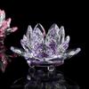 Hue Reflection Crystal Lotus Flower Bicolor 3 Layers Lucky Charm Sun Catcher Ornaments Party Home Decor Figurines