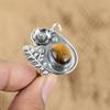 Tiger's Eye Gemstone Sterling Silver Promise Flower Sacral Chakra Ring Jewelry
