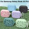 Silicone Earphone Case Cover Carving Flowers Design Protector for Samsung Galaxy Buds 3/3 Pro
