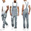 Мужские джинсы с карманами и дырками, комбинезон, уличная одежда, брюки на подтяжках