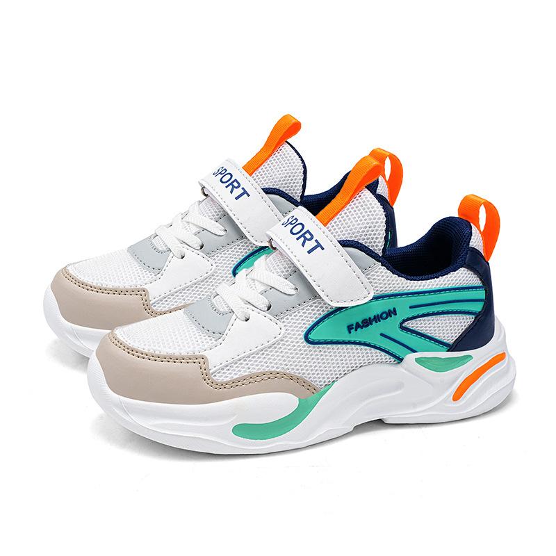 Girls' sports shoes Spring and Autumn mesh medium and older children's new children's shoes Breathable double mesh boys' running shoes medium and old