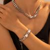 Personalized Stainless Steel Simple Texture Necklace Bracelet Light Luxury Decorative Chain Set