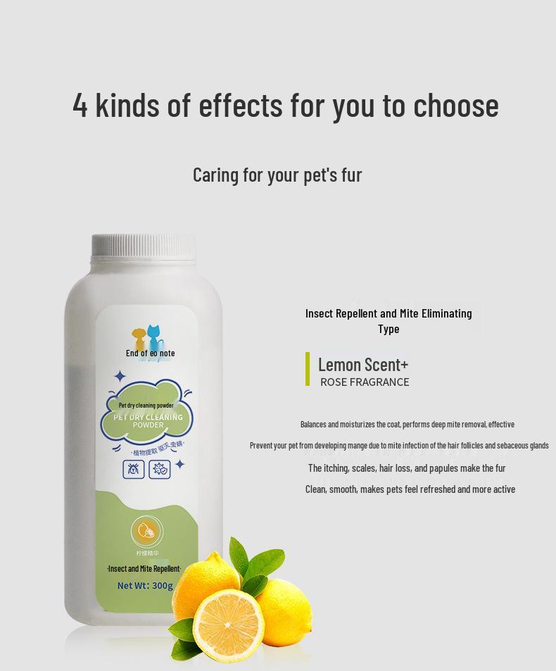 Pet Dry Cleaning Powder & Anti-Itch Deodorizing Dog and Cat Shampoo
