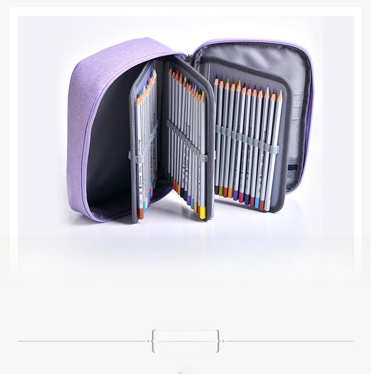 Водонепроницаемый пенал для карандашей 72 цветов - 120 отверстий, большая вместимость, со съемными секциями для рисования и канцелярских принадлежностей
