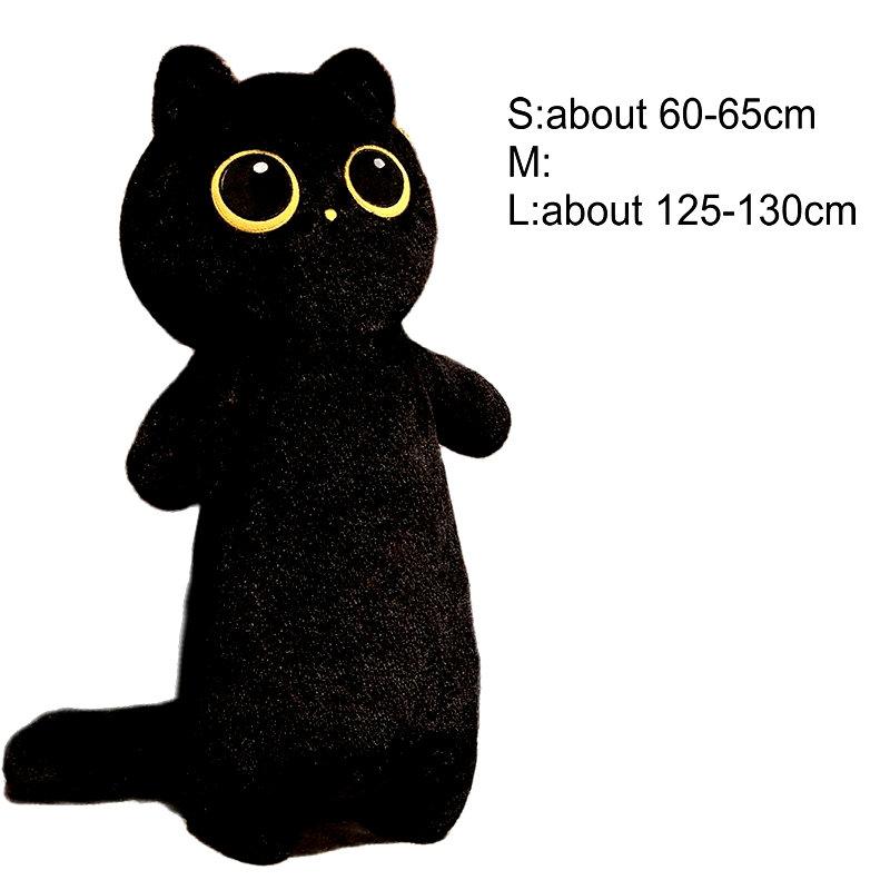 Kawaii Siamese Cat Plush Toy Long Oblong Orange Black Kitten Cats Nap Sleep Pillow For Kids School Home Bed Decor Hug Cushion