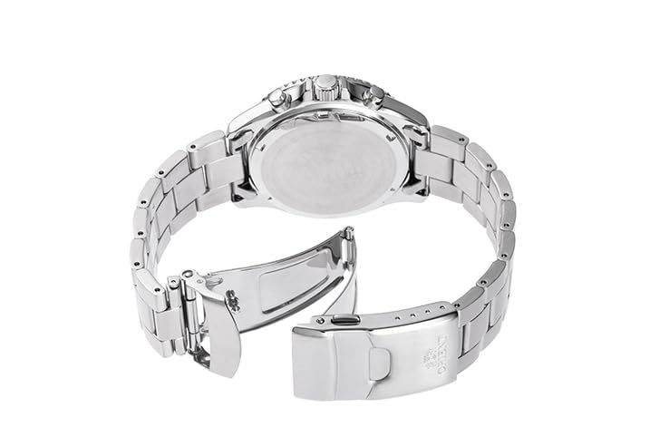 Orient Mako Solar-Powered Chronograph Watch, RN-TX0206L, Men's, Sky Blue, Silver, with Japanese Manufacturer's Warranty