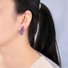 Серьги из стерлингового серебра 925 пробы с тонкой застежкой, натуральный аметист, драгоценные камни, дизайн крыла для модных девушек и женщин, хороший подарок