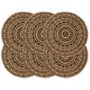 VidaXL Doilies 6 Pcs Dark Brown 38 Cm Round Jute