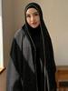 Modest Muslim Chiffon Rhinestone Hijab Gold Zipper Scarf  Islamic Headscarf for Women Party Wedding Ramadan Eid