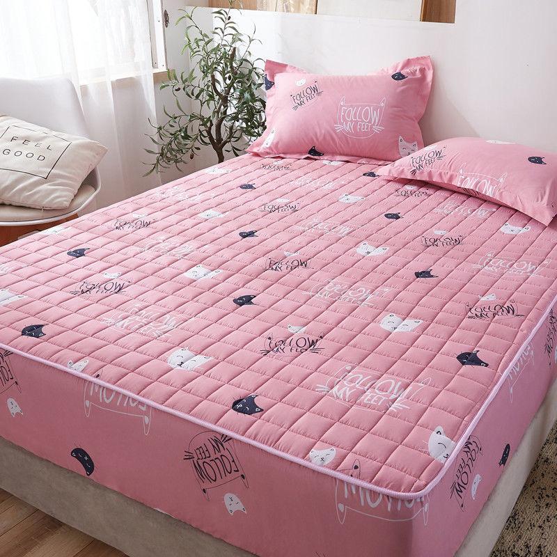 17 цветов стеганый наматрасник с принтом Нескользящая простыня Queen King наматрасник пылезащитный чехол