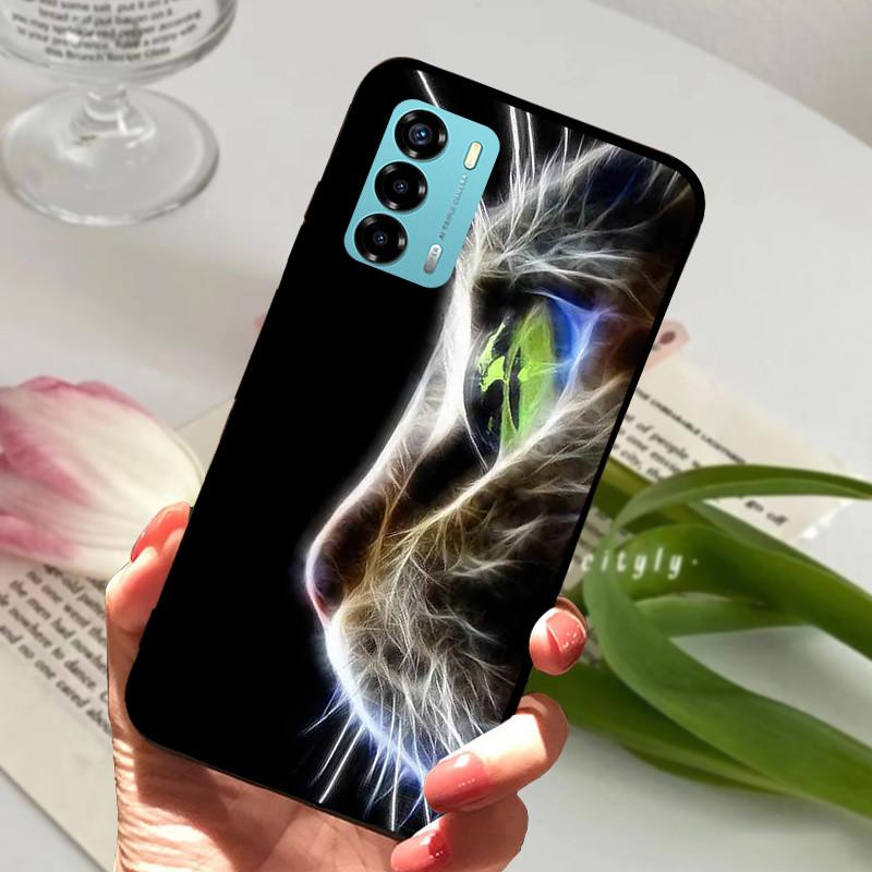 Чехол для ZTE Blade V40 Vita 8045 6.75" Животный Мультяшный Мягкий Силикон Funda для ZTE Blade V40 Vita Чехол для Телефона V40Vita Черный Coque
