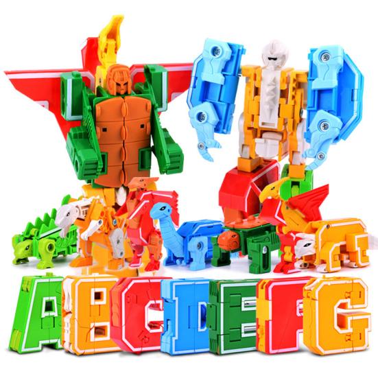 A-G English Letter Transformation Alphabet Dinosaur Robot Child Educational Toy