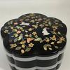 Mitani Yamanaka Lacquerware Jubako Cherry Hors Container Tupperware and Small M15404 (Flower Path) 7.5cm Blossom-Shaped Two-Tiered D'oeuvre (Includes