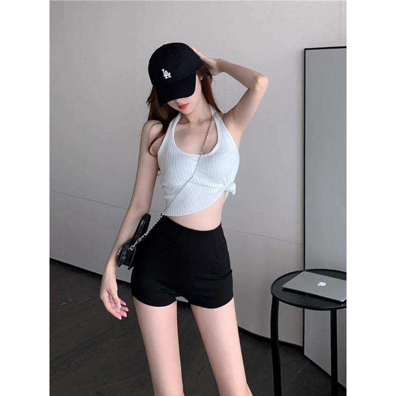 Women's Black Leggings: Anti-Exposure, Tight Hip, Spring/Summer Outerwear, Discreet Shorts