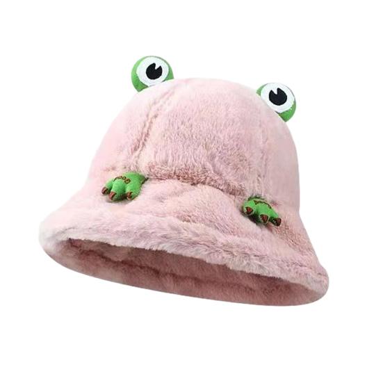 Зимняя панама мультяшный 3D дизайн лягушки утолщенная ветрозащитная теплая плюшевая шляпа рыбака женский аксессуар для активного отдыха