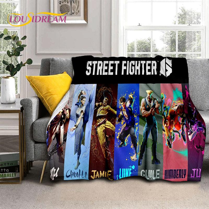 SF Retro Game Street Fighter Gamer Blanket,Soft Throw Blanket for Home Bedroom Bed Sofa Picnic Travel Office Cover Blanket Kids