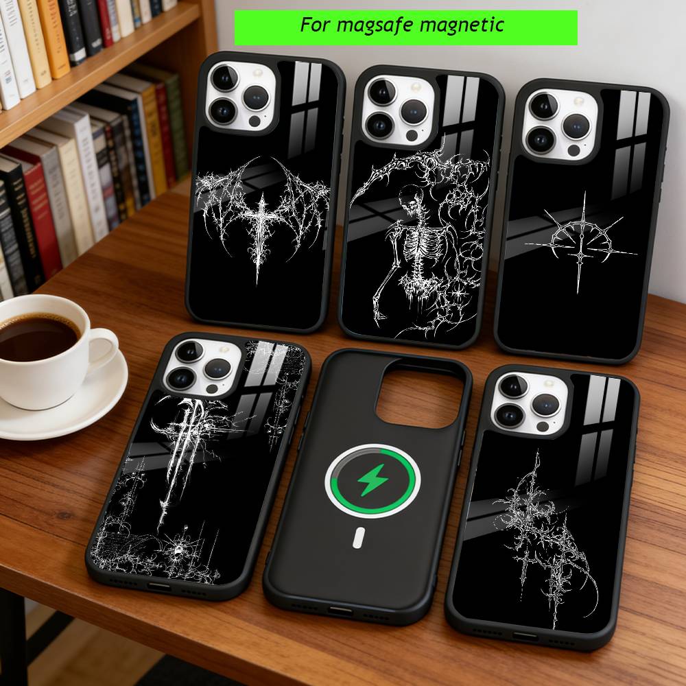 Cyber Sigil Phone Case For iPhone17,16,15,14,13,12,11 Plus,Pro Magnetic with Magsafe Wireless Charging