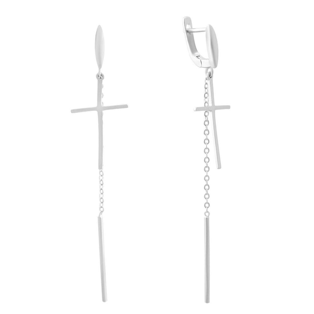 Серебряные серьги без камней (2143840)