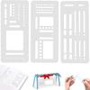 3pcs Simple Dot Grid Design Handmade Flexible Record Template DIY Scrapbook Journal Rectangle Stencil Ruler Set Stencil Ruler