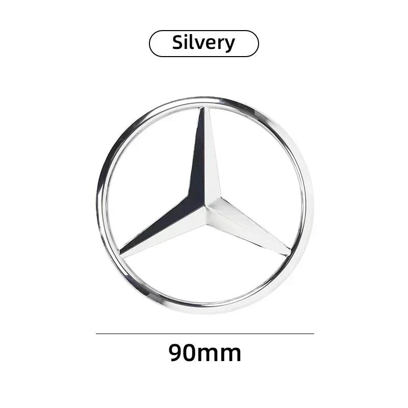 For Benz C-CW205 90mm ABS Chrome Black Logo Mercedes Emblem Rear Star Badge For Mercedes Benz W203 W206 W212 X253 W167 W166 W247 C E GLA GLC GLE