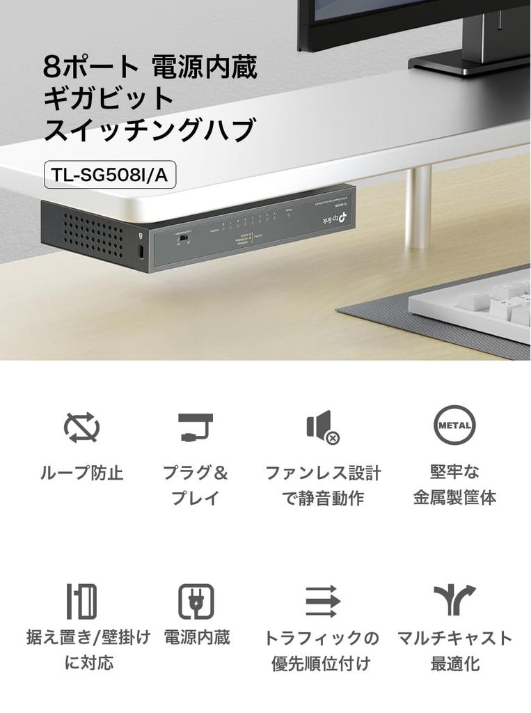 Tp-Link Коммутационный концентратор 8 портов металлический корпус встроенный блок питания магнит TL-SG508I/A