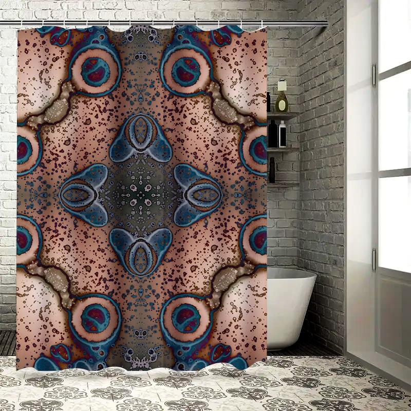 Kaleidoscopic Shower Curtain Unique Pattern Bath Decor for a Luxurious Touch in Your Bathroom! Pink Blue White Green 3D Printed
