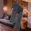 Women's 2024 Autumn/Winter Fleece-Lined High-Waisted Flared Slim-Fit Jeans