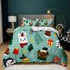 Christmas Duvet Cover Set Santa Claus Deer Printed Bedding Set Merry Christmas Christmas Polyester Comforter Set Soft Bedclothes