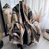Зимний теплый кашемировый шаль Модный шарф с листьями Женский платок-бандана Платок-пашмина Головные платки Накидка Женское пончо Шарф Бандана