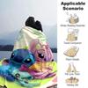Stitch Angel Scrump Flannel Blanket Super Soft Warm Cozy Blanket for Sofa Bed Office Travel All‑Season Home Decor Gift