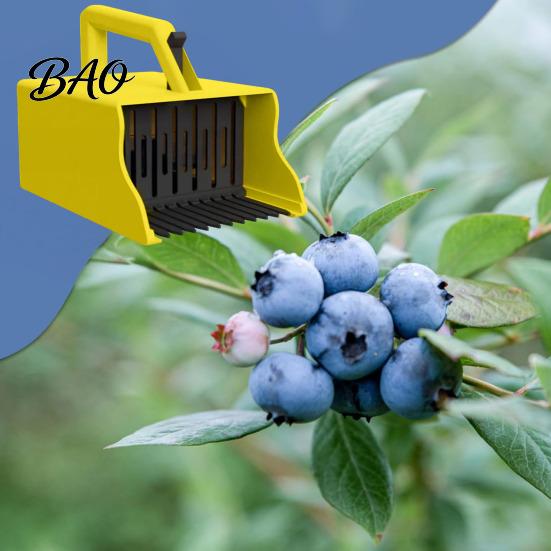 Blueberry Picking Tool Berry Picker with Rake Comb, Ergonomic Handle Blueberries Raspberries Handheld Harvest Tool, Fruit Scoop for Orchard