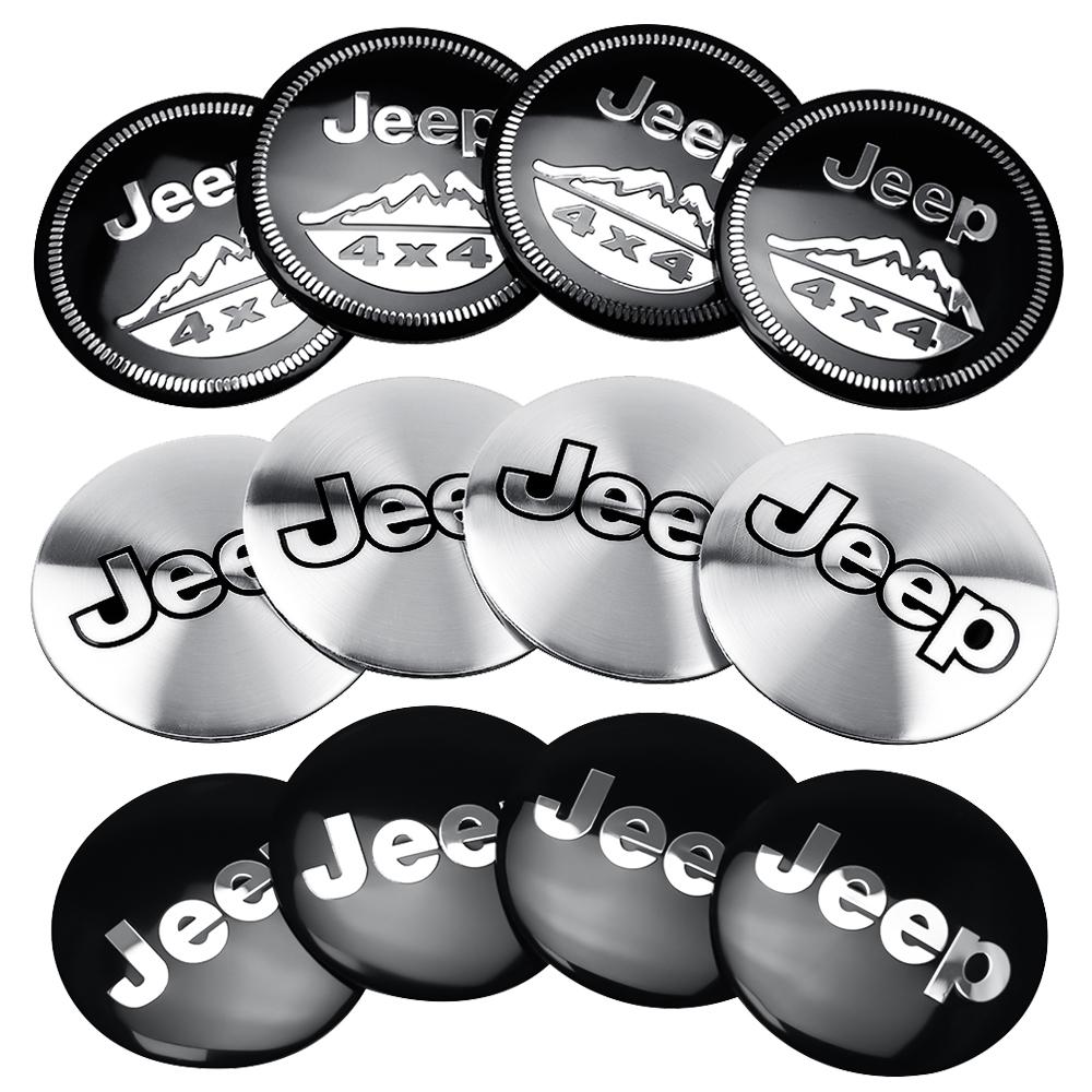 4pcs 56mm Auto Wheel Center Hub Caps Decal Cover Rim Sticker Badge Decoration For Jeep Renegade Grand Cherokee Wrangler Compass