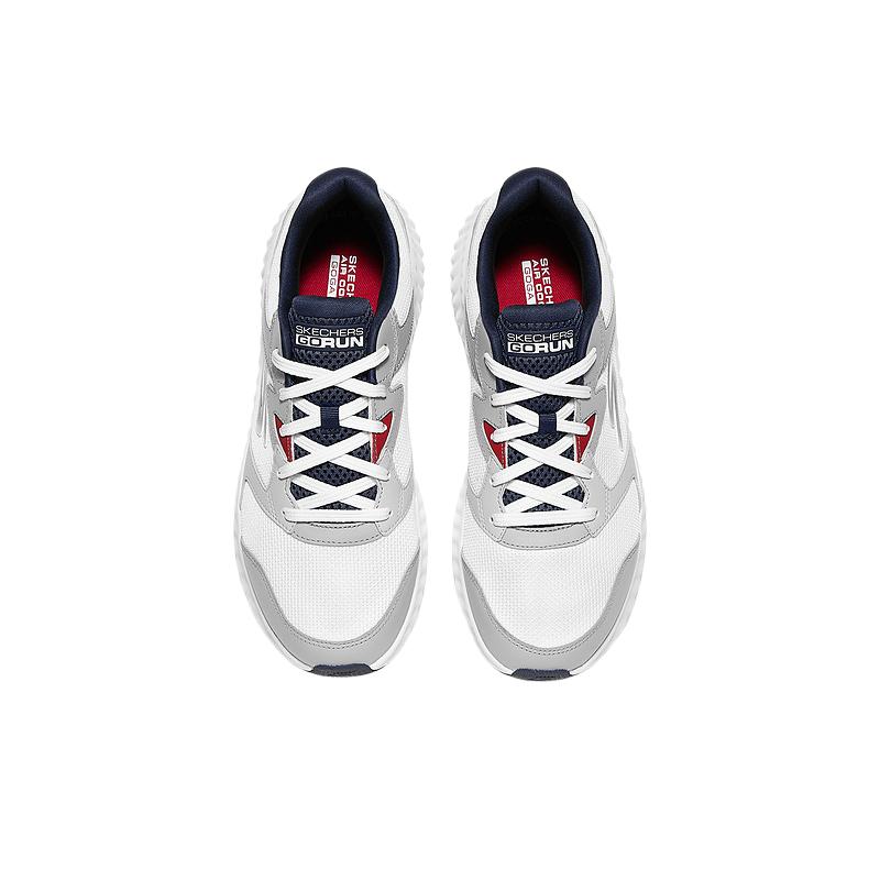 Skechers Мужские кроссовки GO с комфортной амортизацией из искусственной кожи, низкие, для бега, мужские, серо-синие 220383-WNV